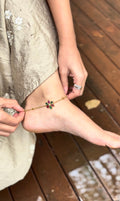 Ruby & Emerald Flower Anklet - RZ381