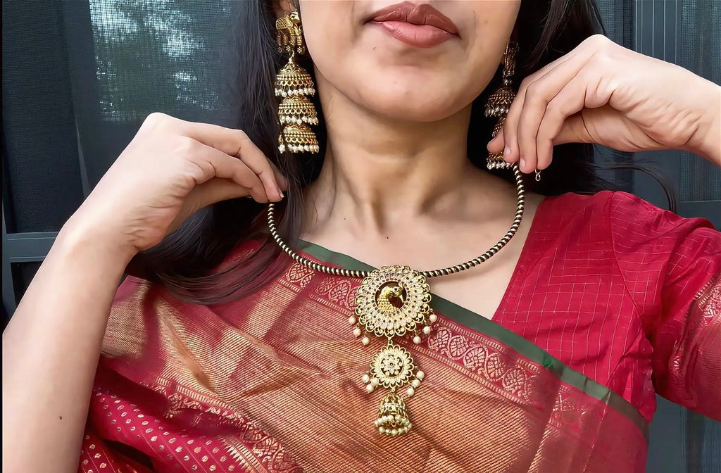 Statement 3 Step Kanti & Peacock Pendant - RZ413