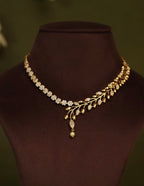 Half & Half Leaf Floral Neck Set - RZ409