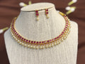 Ruby Aura Pearl Necklace Set - RZ402