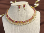 Ruby Aura Pearl Necklace Set - RZ402