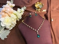 Single Stone with Flowers Necklace Set - RZ558