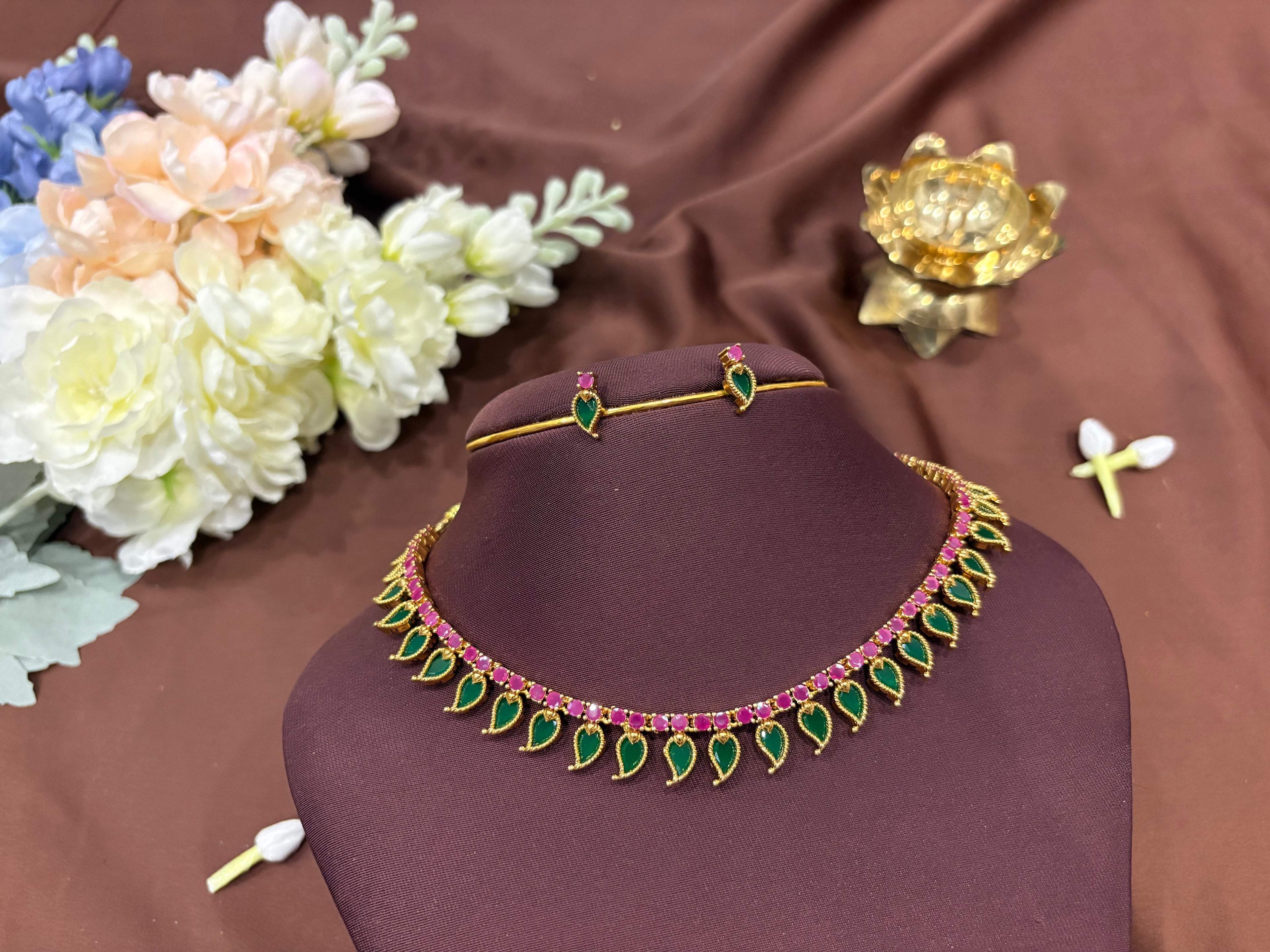 Stone Palakka Necklace Set - RZ489F