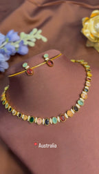 Multi Pastel Stone Necklace Set - RZ498