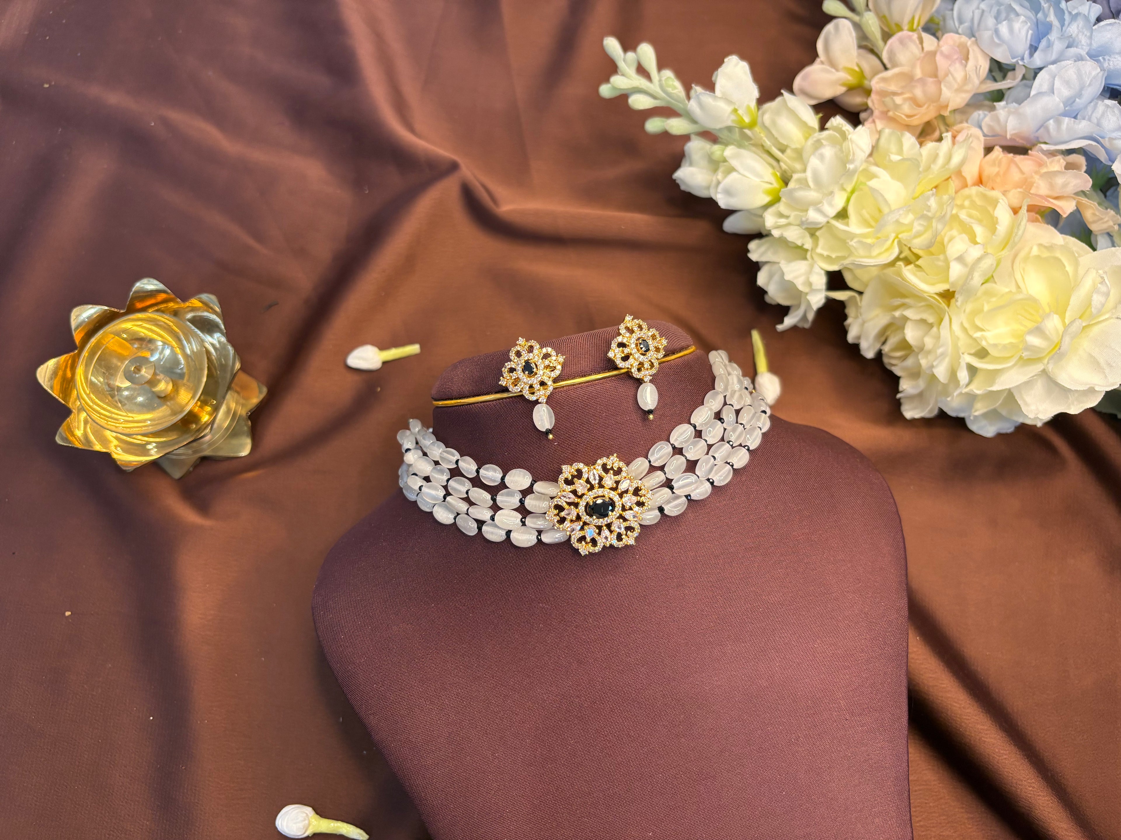 Grey Beads Choker - RZ575