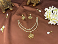 White Stone Gold Two Layer Attigai Set - RZ611