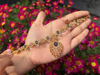 Sapphire Peacock Diamond Necklace Set - RZ458