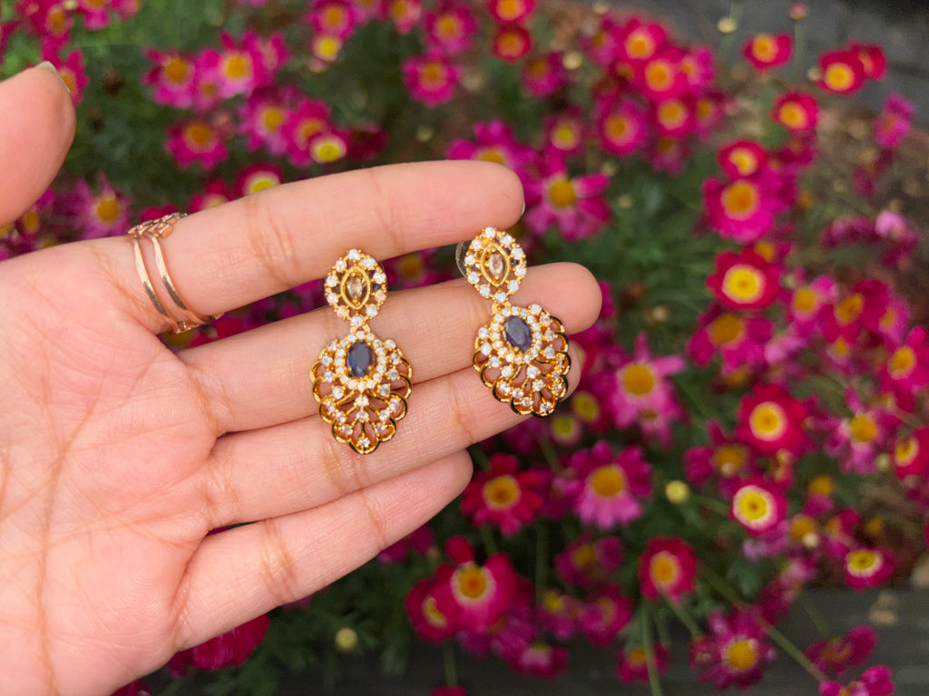 Sapphire Peacock Diamond Necklace Set - RZ458
