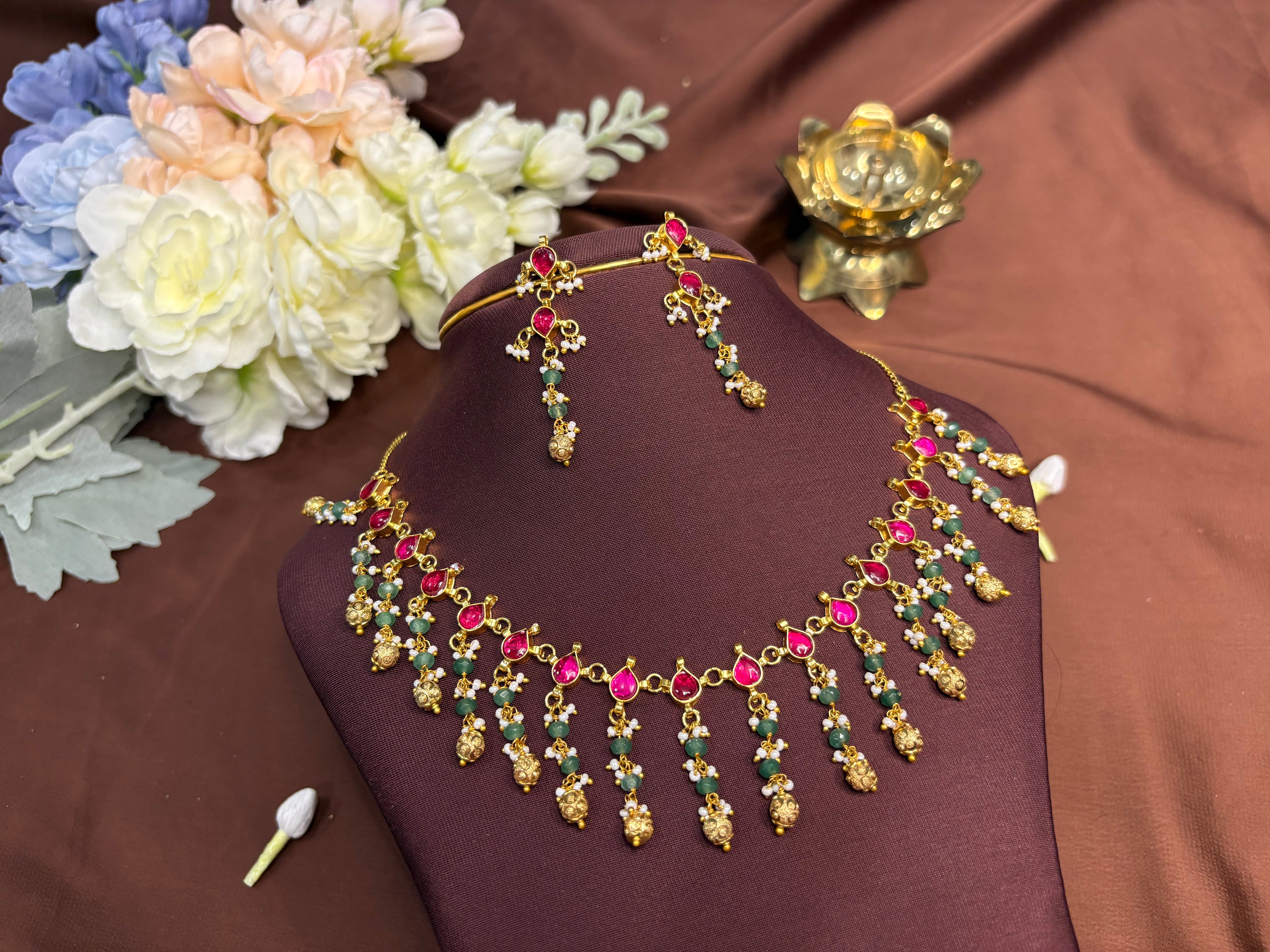 Original Jadau Kundan Necklace Set - RZP514