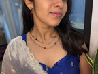 Trendy 2 Layer Flower & Drop Necklace Set - RZ528