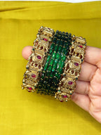 Golden Elephant Kemp Bangles Set - RZ378