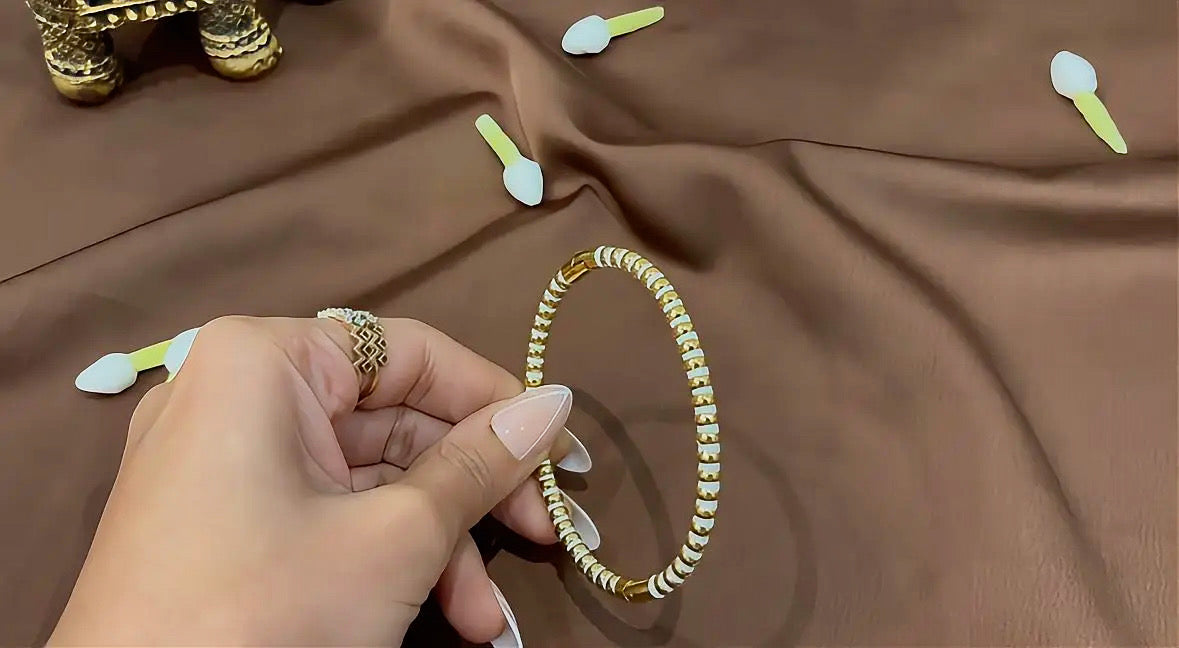 Anti Tarnish Bubble White Bracelet - RZ623