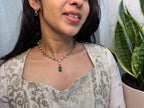 Single Stone with Flowers Necklace Set - RZ558