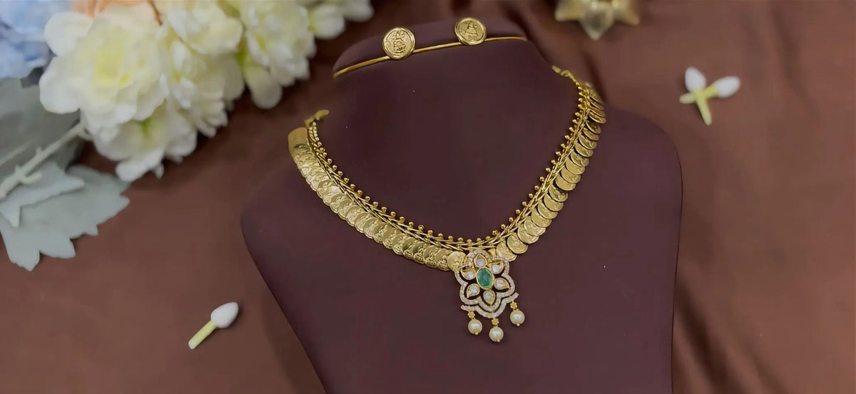 Kasu Mala with Pendant Necklace Set - RZ503