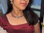 Bridal Red & Green Stone Choker Set - RZP500