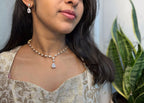 Single Stone with Flowers Necklace Set - RZ558