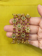Ruby Square Bangles Set - RZ536