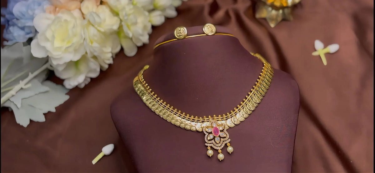 Kasu Mala with Pendant Necklace Set - RZ503